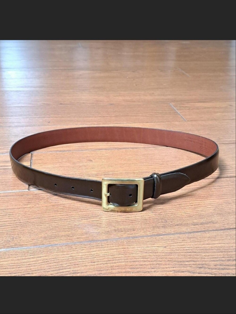 Vintage Coach 8548 Brown Leather Solid Brass Buckle Belt M